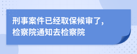 刑事案件已經(jīng)取保候?qū)徚? 檢察院通知去檢察院