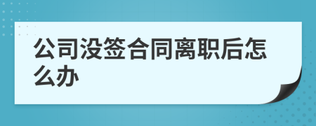 公司沒簽合同離職后怎么辦