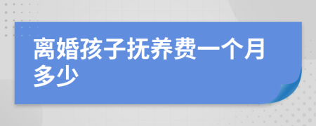 離婚孩子撫養(yǎng)費(fèi)一個(gè)月多少