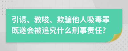 引誘、教唆、欺騙他人吸毒罪既遂會(huì)被追究什么刑事責(zé)任?