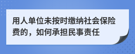 用人單位未按時(shí)繳納社會(huì)保險(xiǎn)費(fèi)的，如何承擔(dān)民事責(zé)任
