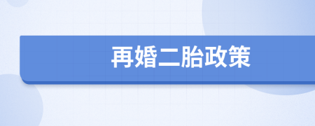 再婚二胎政策