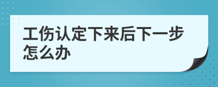 工傷認(rèn)定下來后下一步怎么辦