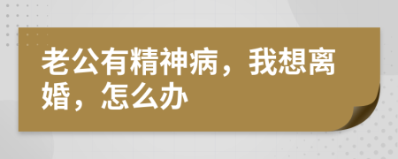 老公有精神病，我想離婚，怎么辦