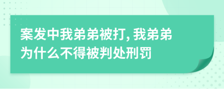案發(fā)中我弟弟被打, 我弟弟為什么不得被判處刑罰