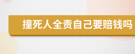 撞死人全責(zé)自己要賠錢嗎