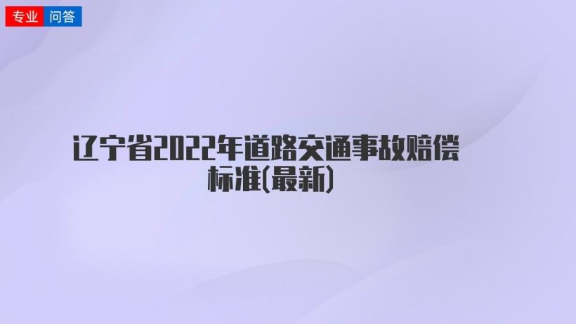 辽宁省2022年道路交通事故赔偿标准最新