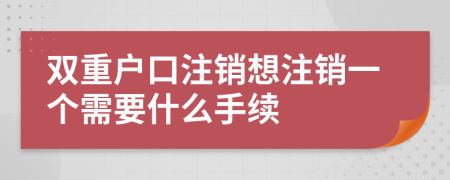 雙重戶口注銷想注銷一個需要什么手續(xù)