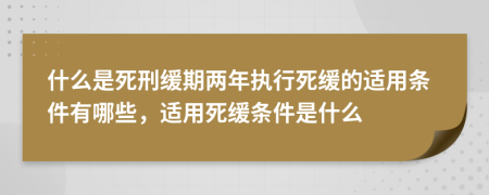 什么是死刑緩期兩年執(zhí)行死緩的適用條件有哪些，適用死緩條件是什么