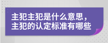 主犯主犯是什么意思，主犯的認(rèn)定標(biāo)準(zhǔn)有哪些