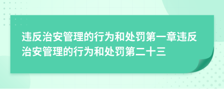 違反治安管理的行為和處罰第一章違反治安管理的行為和處罰第二十三