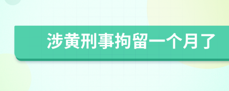 涉黃刑事拘留一個(gè)月了
