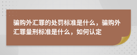 騙購?fù)鈪R罪的處罰標(biāo)準(zhǔn)是什么，騙購?fù)鈪R罪量刑標(biāo)準(zhǔn)是什么，如何認(rèn)定