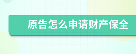 原告怎么申請財(cái)產(chǎn)保全