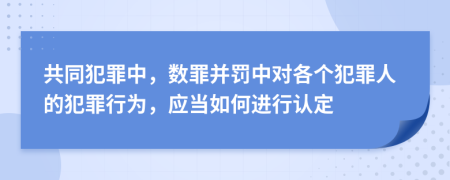 共同犯罪中，數(shù)罪并罰中對各個犯罪人的犯罪行為，應當如何進行認定