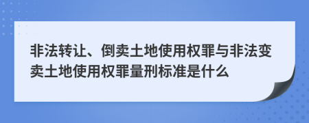 非法轉(zhuǎn)讓、倒賣土地使用權(quán)罪與非法變賣土地使用權(quán)罪量刑標(biāo)準(zhǔn)是什么