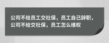 公司不給員工交社保，員工自己辭職，公司不給交社保，員工怎么維權(quán)