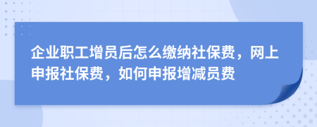 企業(yè)職工增員后怎么繳納社保費，網(wǎng)上申報社保費，如何申報增減員費