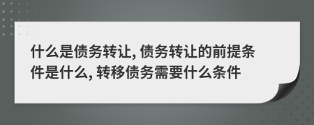 什么是債務(wù)轉(zhuǎn)讓, 債務(wù)轉(zhuǎn)讓的前提條件是什么, 轉(zhuǎn)移債務(wù)需要什么條件