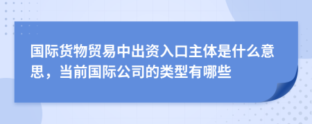 國際貨物貿(mào)易中出資入口主體是什么意思，當(dāng)前國際公司的類型有哪些