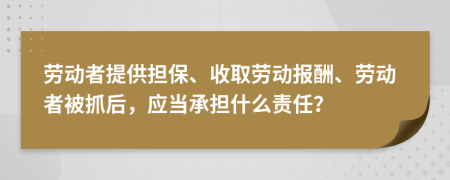 勞動者提供擔(dān)保、收取勞動報酬、勞動者被抓后，應(yīng)當(dāng)承擔(dān)什么責(zé)任？