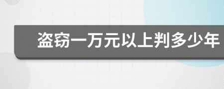 盜竊一萬(wàn)元以上判多少年