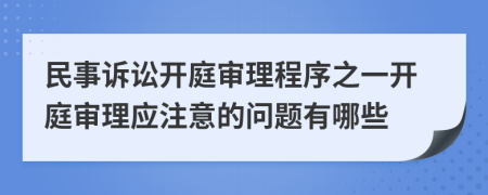 民事訴訟開庭審理程序之一開庭審理應注意的問題有哪些