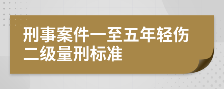 刑事案件一至五年輕傷二級量刑標準