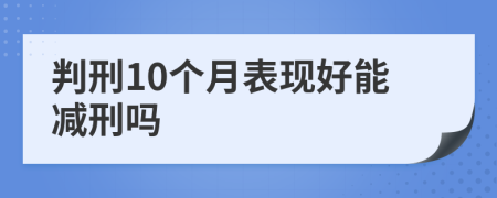 判刑10個(gè)月表現(xiàn)好能減刑嗎