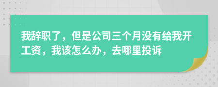 我辭職了，但是公司三個(gè)月沒有給我開工資，我該怎么辦，去哪里投訴