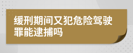 緩刑期間又犯危險駕駛罪能逮捕嗎