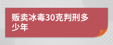販賣冰毒30克判刑多少年