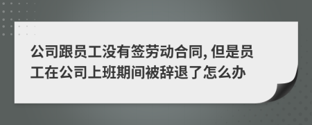 公司跟員工沒(méi)有簽勞動(dòng)合同, 但是員工在公司上班期間被辭退了怎么辦