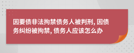 因要债非法拘禁债务人被判刑, 因债务纠纷被拘禁, 债务人应该怎么办