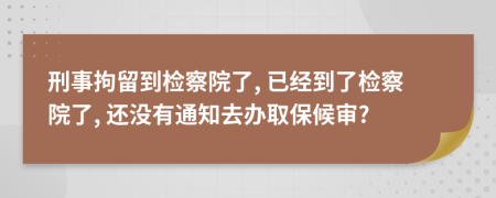 刑事拘留到檢察院了, 已經(jīng)到了檢察院了, 還沒(méi)有通知去辦取保候?qū)?
