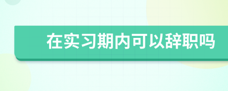 在實習(xí)期內(nèi)可以辭職嗎