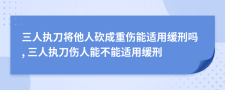 三人執(zhí)刀將他人砍成重傷能適用緩刑嗎, 三人執(zhí)刀傷人能不能適用緩刑