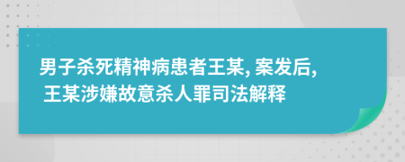 男子殺死精神病患者王某, 案發(fā)后, 王某涉嫌故意殺人罪司法解釋