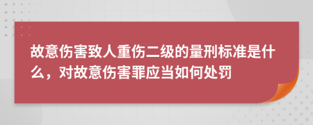 故意傷害致人重傷二級的量刑標(biāo)準(zhǔn)是什么，對故意傷害罪應(yīng)當(dāng)如何處罰