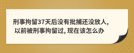 刑事拘留37天后沒有批捕還沒放人, 以前被刑事拘留過, 現(xiàn)在該怎么辦