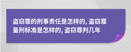 盜竊罪的刑事責(zé)任是怎樣的, 盜竊罪量刑標(biāo)準(zhǔn)是怎樣的, 盜竊罪判幾年