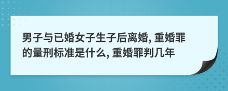 男子與已婚女子生子后離婚, 重婚罪的量刑標(biāo)準(zhǔn)是什么, 重婚罪判幾年
