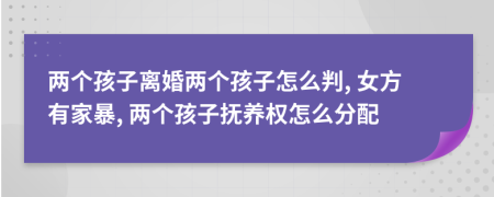 兩個孩子離婚兩個孩子怎么判, 女方有家暴, 兩個孩子撫養(yǎng)權(quán)怎么分配