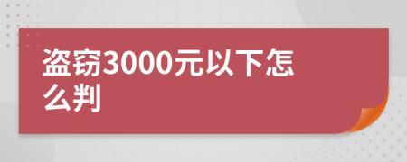 盜竊3000元以下怎么判
