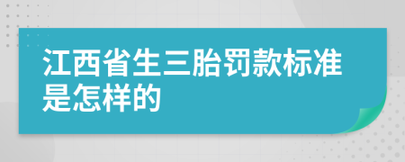 江西省生三胎罰款標(biāo)準(zhǔn)是怎樣的