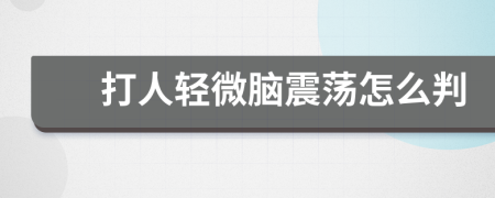 打人輕微腦震蕩怎么判
