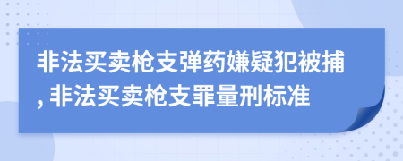 非法買(mǎi)賣槍支彈藥嫌疑犯被捕, 非法買(mǎi)賣槍支罪量刑標(biāo)準(zhǔn)