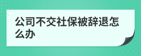 公司不交社保被辭退怎么辦
