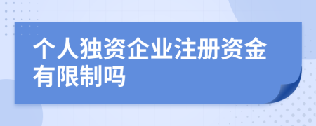 個人獨資企業(yè)注冊資金有限制嗎