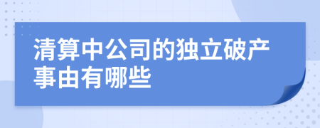 清算中公司的獨(dú)立破產(chǎn)事由有哪些
